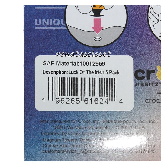 Crocs Jibbitz 5-pk Luck of the Irish Shoe Charms Set NWT/NIP - Picture 6 of 7